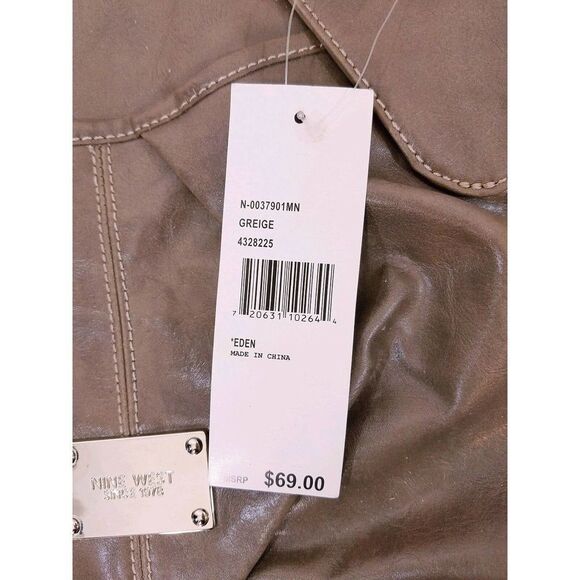 NWT Nine West Eden Greige Grey Beige Satchel Handbag Purse - Picture 2 of 4